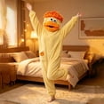 thumbnail image 4 of Funny Big Mouth Monster Onesie - Soft Plush Animal Cosplay Pajamas with Pink Hair Comb for Halloween, Loungewear & Party Costume (Yellow-S), 4 of 10