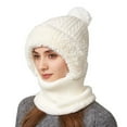thumbnail image 4 of IDALL Women Winter Beanie Hat Scarf Set Ski Snow Ear Flaps Cold Weather Warm Knit Hats Fleece Lined White One Size, 4 of 6
