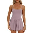 thumbnail image 2 of GEWSEY Women's Summer Sleeveless Rompers Spaghetti Strap Double Lined Shorts Jumpsuit One Piece Outfits (Light Purple, XXL), 2 of 9