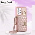 thumbnail image 2 of for Samsung Galaxy A53 5G Detachable Shoulder Strap Wallet Case, with Card Slots & 360-degree Rotation Stand Ring Flip Premium PU Leather Protective Cover Lanyard for Women Girls, Rosegold, 2 of 11