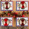 thumbnail image 3 of Decoración del Día de la Independencia, manteles individuales de lino con estampado clásico de tres colores para restaurante, cocina, decoración de fiestas, 4 manteles individuales de lino., 3 of 6