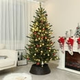 thumbnail image 2 of HOMCOM 6ft Artificial Christmas Tree with LED Lights, Hinged Xmas Tree, 2 of 10