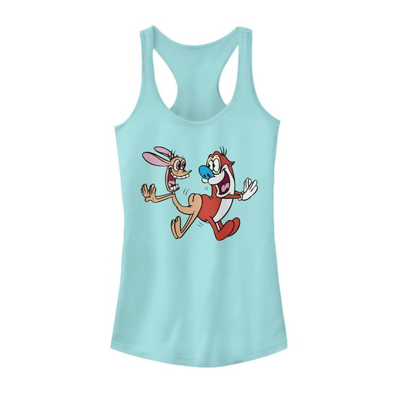 Junior's The Ren & Stimpy Show Such Buddies  Racerback Tank Top Cancun Medium
