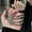 Silver, variant on Gothic Punk Skeleton Hand Finger Bone Bangle Halloween Claw Skull Bracelets-Black