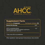 AHCC - Vivioptal Lifestyle, 60 Vegetarian Capsules, Herbal Supplement, Lentinula edodes, 300 mg per Capsule, Japanese Formula