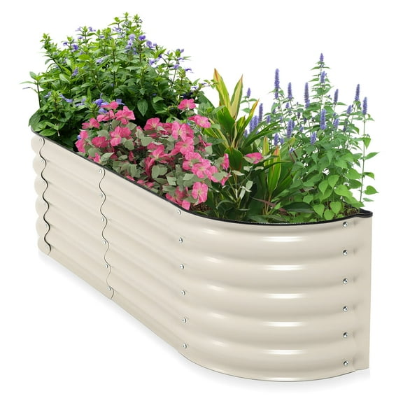 Aoodor Metal Raised Garden Bed - 59'' x 15'' x 17''(H) - Perfect Fusion of Aesthetics and Practicality - Beige