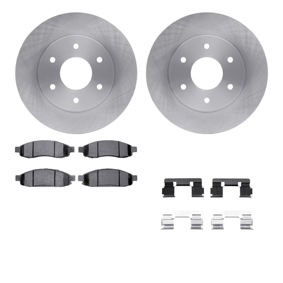 Dynamic Friction Company Front Brake Rotors with 5000 Advanced Brake Pads includes Hardware 6512-67474