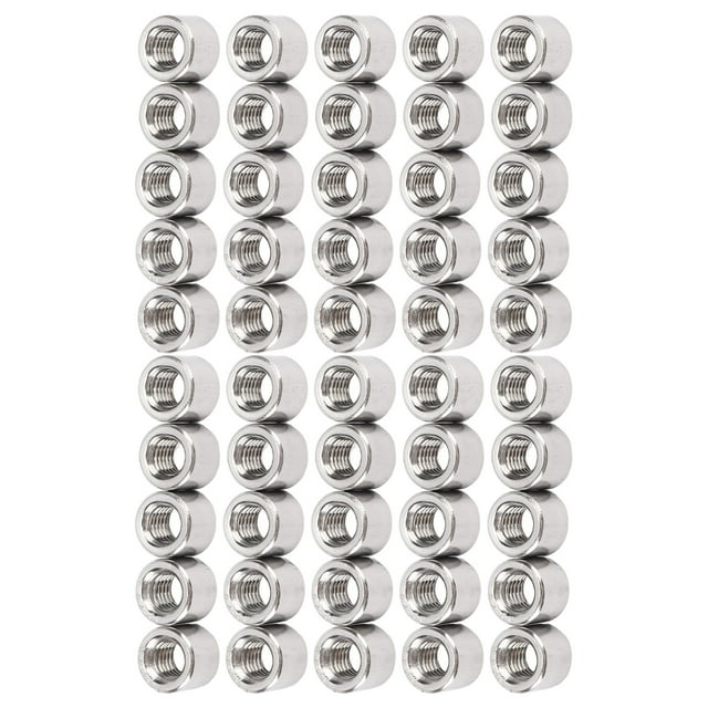 Round Coupling Nut, Female Thread Anticorrosive 50Pcs M6 Round Connector Nut For Home Decoration