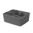 thumbnail image 1 of Set De 10 Canastas Plásticas De Almacenamiento Con 7 Tamaños Diferentes, Organizador Multiuso Para Cocina, Lavandería, Baño, Cajones Y Oficina (Gris), 1 of 9