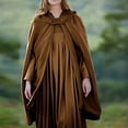 thumbnail image 3 of tklpehg Womens Winter Coats Open Front Shawl Cape Cloak cardigan Coats Overcoat Long Sleeve Fall Coat Leisure Loose Solid Color Outwear Brown S, 3 of 8