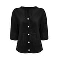 thumbnail image 3 of ZJXFGS Women'S Button Down Shirts Blouses Casual Blouses for Women Ladies Blouses Cute Tops for Teens Fall Shirts for Women Black XL, 3 of 5