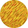 thumbnail image 1 of Ahgly Company Indoor Round Southwestern Yellow Country Area Rugs, 6' Round, 1 of 4