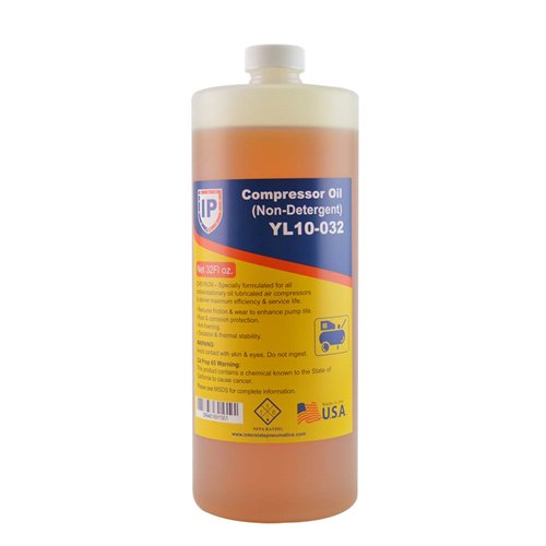 Bottle of Non Detergent Replacement Oil for Air Compressor Pump
