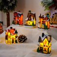 thumbnail image 2 of Lámpara decorativa navideña de resina, casita navideña ligera, casa de nieve, muestra un regalo LED de Navidad, 2 of 4