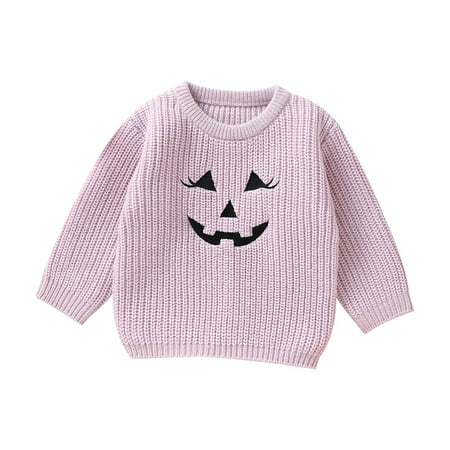 

Toddler Kids Baby Girl Boy Cute Long Sleeve Pumpkin Knitted Sweater Pullover Tops Autumn Outfits Holiday Outfits for Toddler Boys Boy Fall Clothes 9 Months Clothes Hoodie Jacket Zip Dress Jacket for
