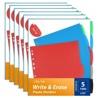 Avery 5 Tab Dividers for 3 Ring Binder, Easy Print &amp; Apply Clear Label ...