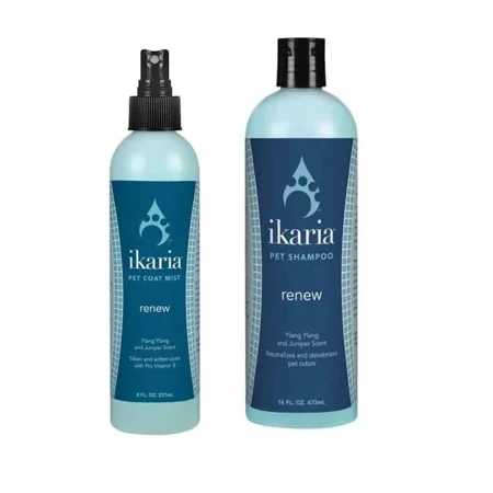 2 Pack Spa Inspired Dog Shampoo and Coat Mist Spray Grooming Pair Choose Scent (Blue Renew)