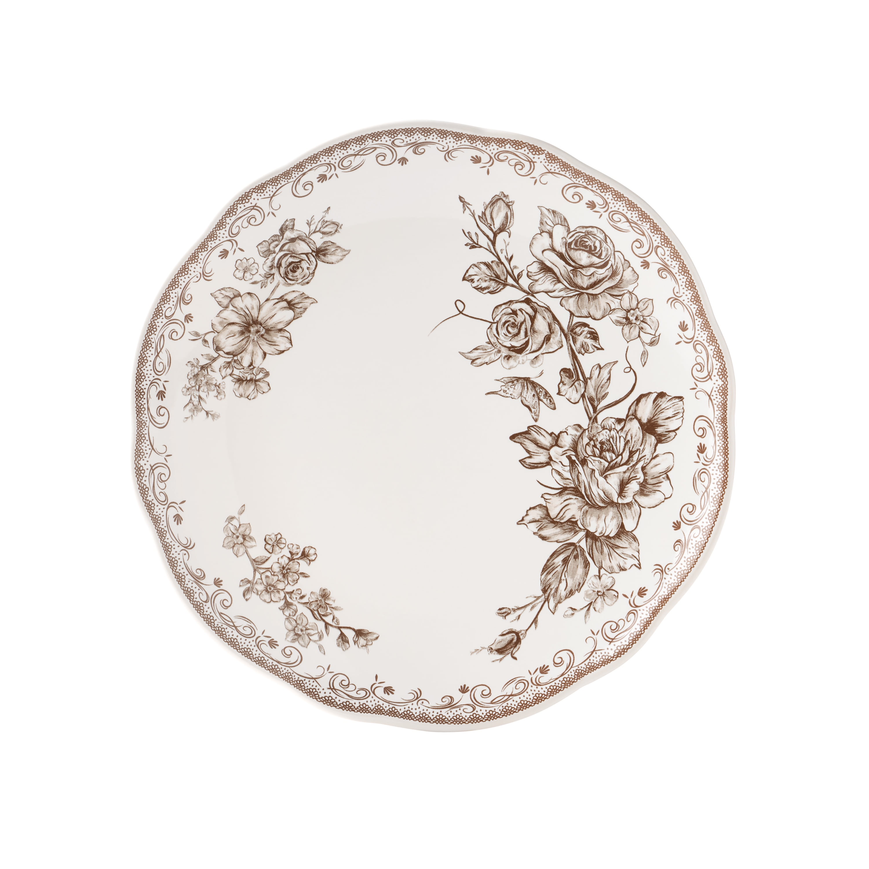 The Pioneer Woman Agatha 12-Piece Stoneware Dinnerware Set, Brown