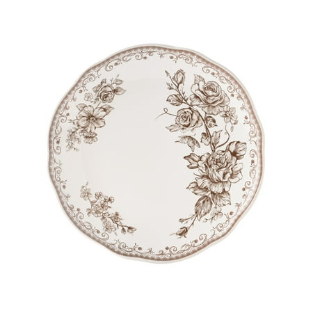 The Pioneer Woman Agatha 12-Piece Stoneware Dinnerware Set, Brown