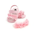 thumbnail image 3 of hirigin Baby Girl Sandal Shoes, Infants Anti-Slip Home Patch Color Sandbeach Casual Party Ruffle Sandals, 3 of 4