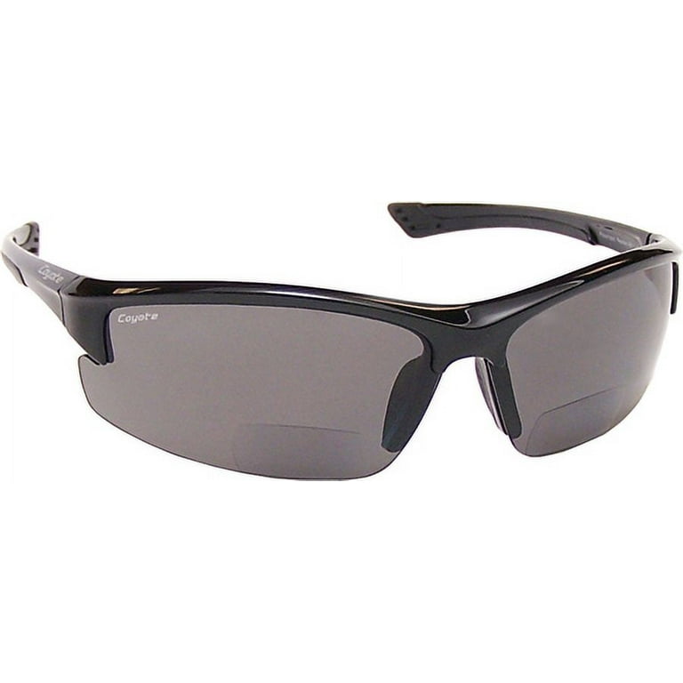Coyote Bp-7 +1.50 Polarized Bifocal Safety Reader Black/Gray Sunglasses 