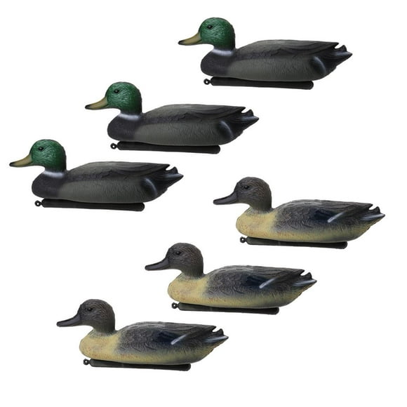 6pcs Lifelike Mallard Male Duck Decoy Drake & Green Head Water Floating Duck for