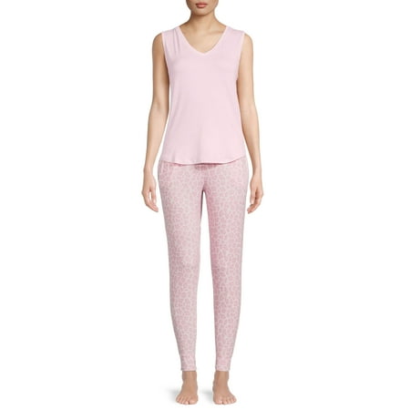

Jaclyn Women s Distressed Tank Top and Joggers Pajama Set 2-Piece