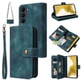 thumbnail image 1 of for Samsung Galaxy S23 Plus Wallet Case, [Card Slots] PU Leather ID Credit Holder Folio Flip Kickstand Magnetic Clasp Phone Cover & Lanyard & Shoulder Strap for Galaxy S23 Plus 6.6 inch, Blue, 1 of 10