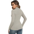 thumbnail image 3 of LWP Women's Ribbed Turtleneck Sweater Long Sleeve Stretchy Fall Winter Undershirts, 3 of 9