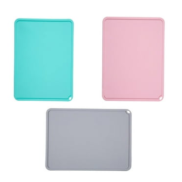 Anti Placemat Durable Dinnerware Table Mats Silicone Eating Pad Heat Insulated Table Pad for Kids Home Kitchen (Pink)