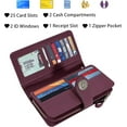 thumbnail image 3 of Women's Wallet RFID Blocking Credit Card Holder Large Capacity Wristlet Leather Wallets Purse, 3 of 5