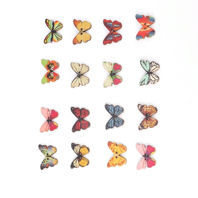 Art Wood Button, Decorative Wood Button 200Pcs Wood Button Multifunctional Wooden Buttons Sewing Wooden Button For Scrapbooking Decoration