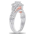 thumbnail image 3 of FB Jewels 14kt Two-tone Gold Round Diamond Bridal Wedding Ring Band Set 1 Cttw, 3 of 4