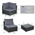 thumbnail image 3 of Gymax Set of 7 Rattan Sofa Set Sectional Conversation Furniture Set Patio Gray, 3 of 6