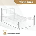 thumbnail image 3 of Gymax 12-Inch Twin Bed Frame Modern Metal Platform Bed w/ Headboard & Footboard White, 3 of 10
