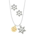 thumbnail image 1 of Delight Jewelry Goldtone I Love You Disc Silver tone Snowflake Charm Necklace and Stud Earrings, 1 of 4