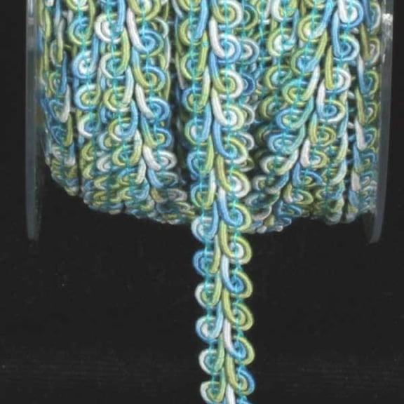 The Ribbon People Blue and Green Looped Braid Craft Ribbon .625" x 88 Yards