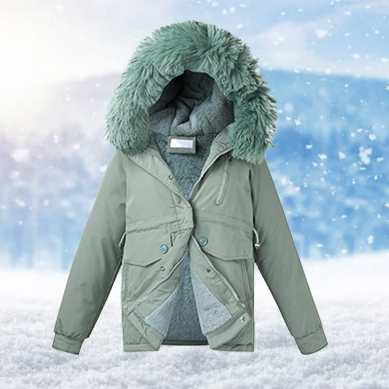 ASEIDFNSA Stylish Winter Coats for Women Maze Jacket Women Winter Coat  Lapel Collar Long Sleeve Jacket Vintage Thicken Coat Jacket Warm Hooded  Thick