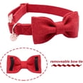 thumbnail image 4 of DOGWONG Collar de perro de algodón de cáñamo con lazo, collar rojo navideño para mascotas, collar ajustable duradero para perros pequeños, medianos y grandes, 4 of 4