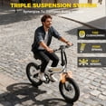thumbnail image 2 of Skeri 20" Folding Electric Bicycle for Adults - 27MPH Max (Pedal-Assist), City Commuting, 48V Battery, 500W Peak, Aluminum Alloy Frame 49LBS, Adjustable Seat with LCD Display, 2 of 12
