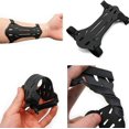 thumbnail image 3 of Paquete de 4 protectores de brazo de tiro con arco ajustables 2 correas hebillas protector de antebrazo para niños y jóvenes arcos recurvos arco largo caza arqueros (negro, azul, rojo, verde, 3 of 5