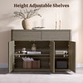 thumbnail image 6 of SICOTAS 50.15" W Sideboard Buffet Cabinet,Oversized Credenza with Sleek Curve Profile & Unique Waveform Panel, Spacious Storage with Large Drawers & Adjustable Shelves, Gray Alder, 6 of 15