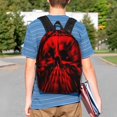 thumbnail image 4 of Lukts The Red Head Skull Pattern 15 Inch Student Backpack, Waterproof Laptop Backpack with Adjustable Shoulder Straps, Lightweight Travel, Campus Backpack, Unisex, 4 of 6