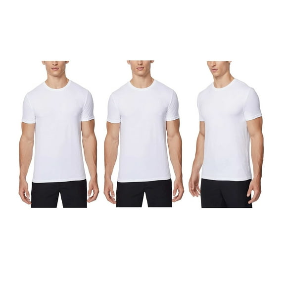 32 DEGREES Cool Men's Tee Shirt Short Sleeve Quick Dry Crew Neck Tee (XXL, White-3pack)