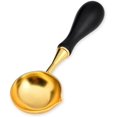 thumbnail image 1 of GFDYREE Wooden Handle Brass Wax Spoon for Sealing Stamp Large (1.2 Inches Diameter), 1 of 7