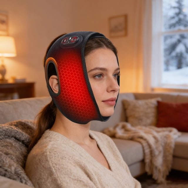 BotaniNest Rechargeable Facial Warming Band For Cold Weather Portable Heated Face With Adjustable Temperature