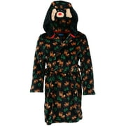 Boys Only Boy's Hooded Fleece Robe with 3D Accents