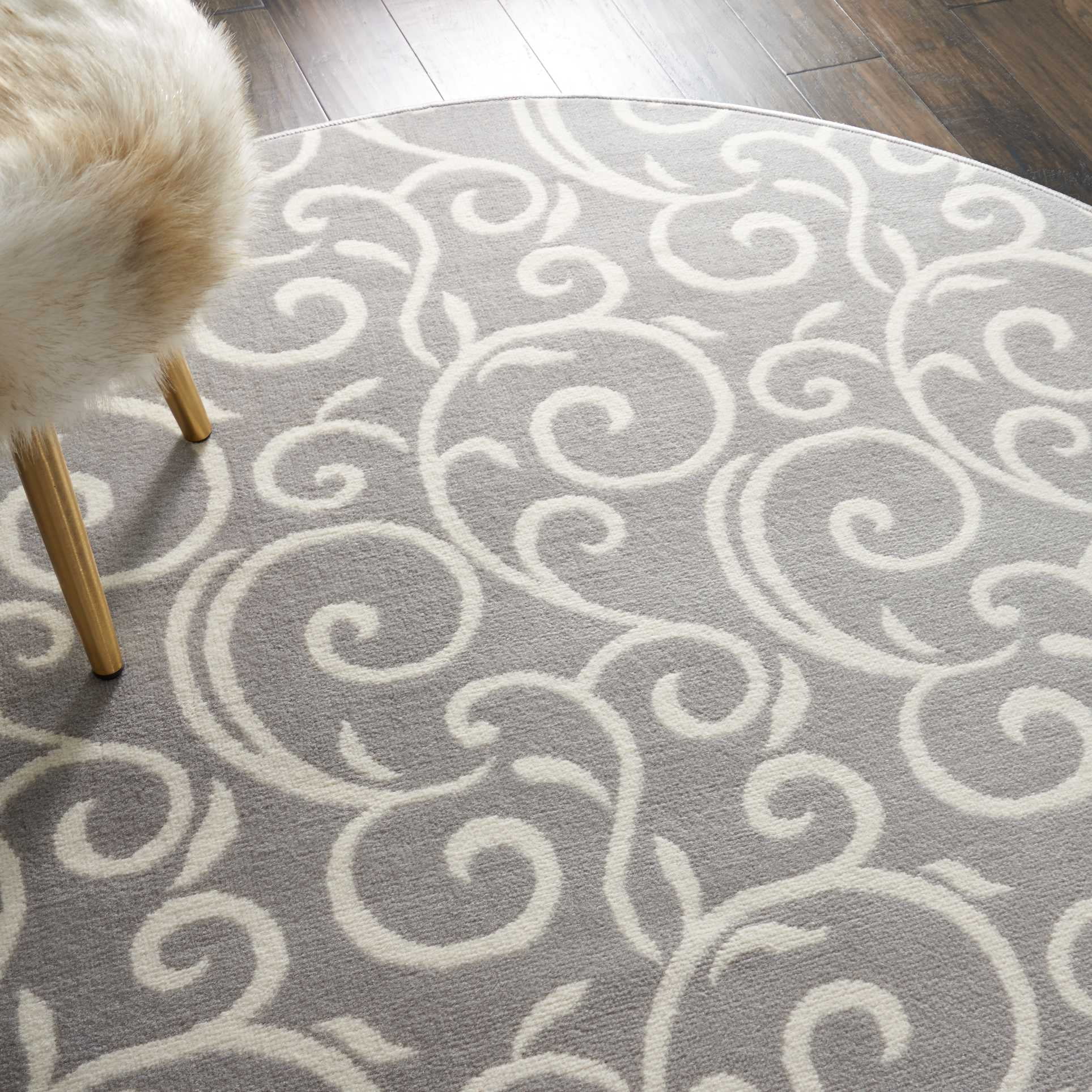 Eclectic Essentials Gray Bohemian Botanical Area Rug
