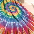 thumbnail image 3 of Colorful Rainbow Tie Dye Spiral Pattern Blanket,Comfortable Soft Flannel Throw Blanket,All Season,Warm Lightweight Blankets for Sofa Bed Couch Living Room Chair,60"x80", 3 of 4