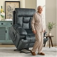 thumbnail image 5 of Bonzy Home Power Lift Recliner Chair with Massage & Heat — Overstuffed Fabric Lift Chair with Hidden Cup Holders & Side Pocket, Gray, 5 of 8